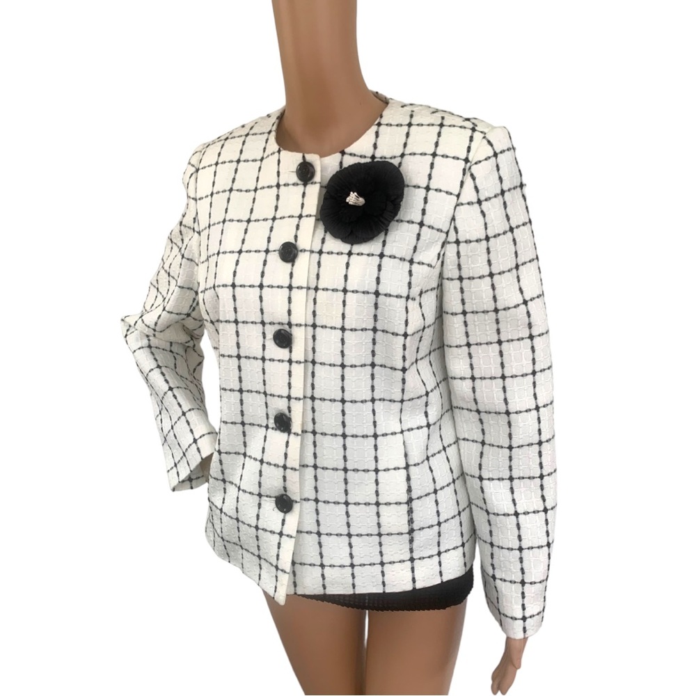 White Black Jacket Koret Petite Lined Acrylic 12P